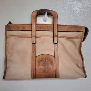 Vintage Marley Hodgson Ghurka Expediter No. 34 Canvas and Leather Briefcase. 